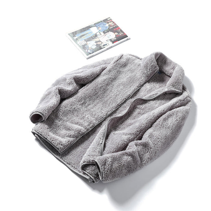 Ladies Cosy Teddy Fleece Jacket in Oversized Style with Stand-Up Collar and Zip