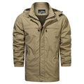 Men's lightweight field parka with hood, breathable mesh lining, and multifunctional pockets