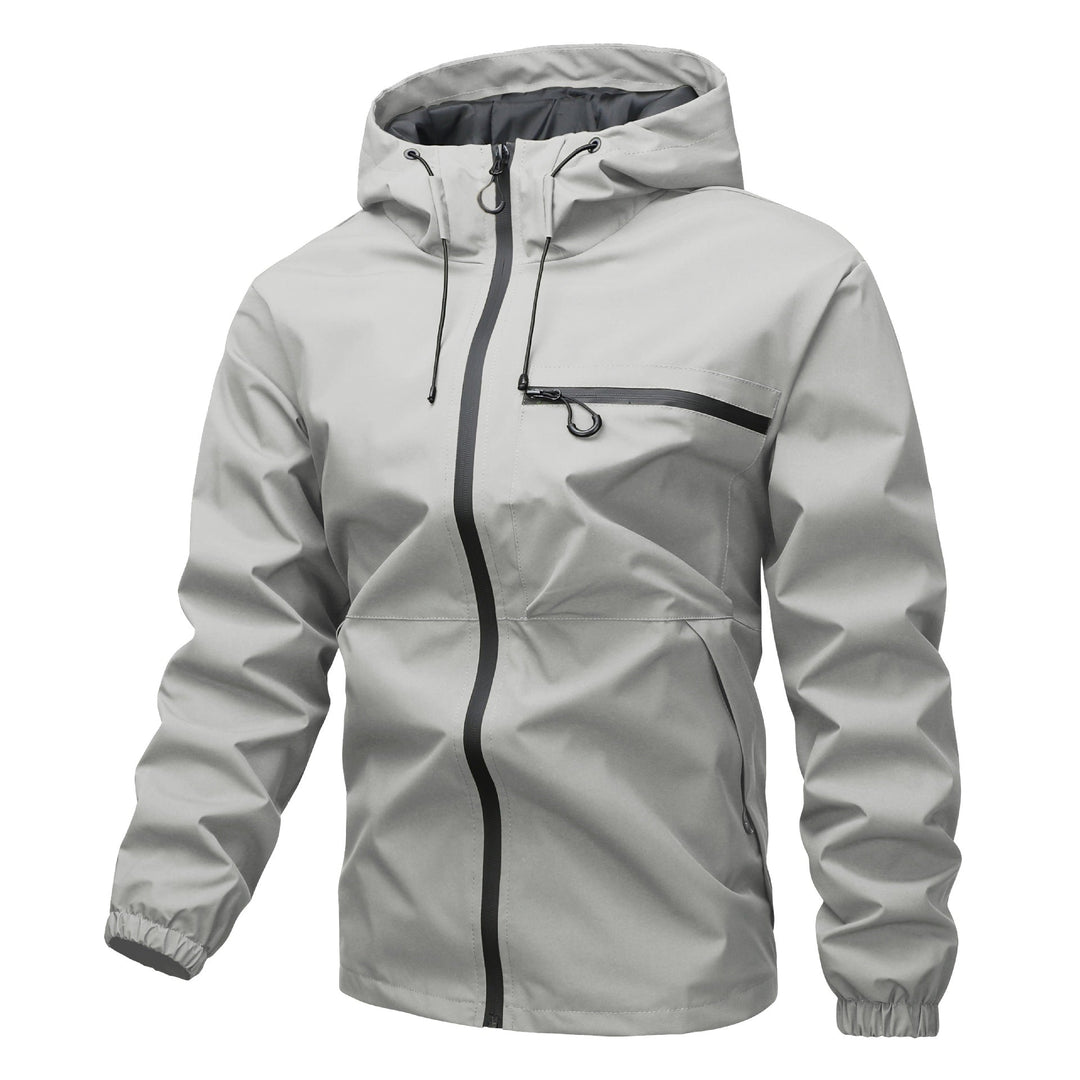 Unisex Water-repellent Softshell Rain Jacket with Taped Seams, Hood &amp; Waterproof Chest Pocket