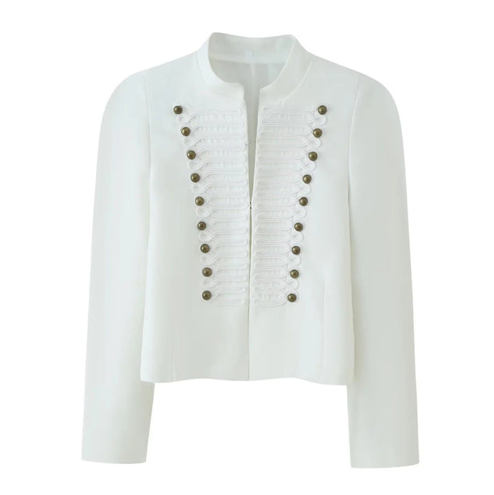 Ladies short jacket in hussar-inspired design with stand-up collar and decorative cords