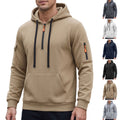 Men's hoodie with half zip and utility arm pocket