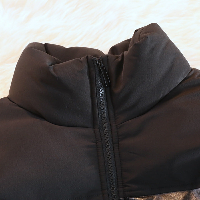 Unisex Padded Oversize Quilted Jacket with Stand-up Collar and Concealed Zip