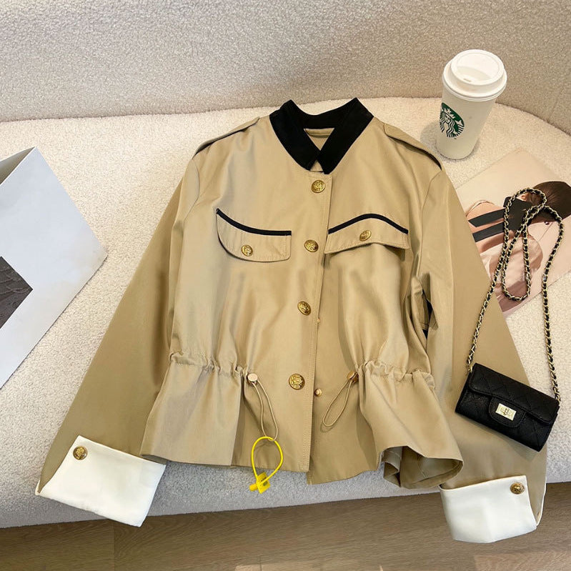 Women Fashionable Jacket with Zippable Front