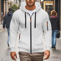 Men's functional hooded jacket with full zip, arm pocket, and elastic cuffs
