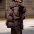 Women's fashionable quilted jacket with high collar
