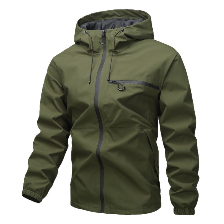 Unisex Water-repellent Softshell Rain Jacket with Taped Seams, Hood &amp; Waterproof Chest Pocket