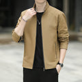 Men's Minimalistic Utility Transitional Jacket made with Cotton Canvas with stand-up collar-up collar and zip pockets