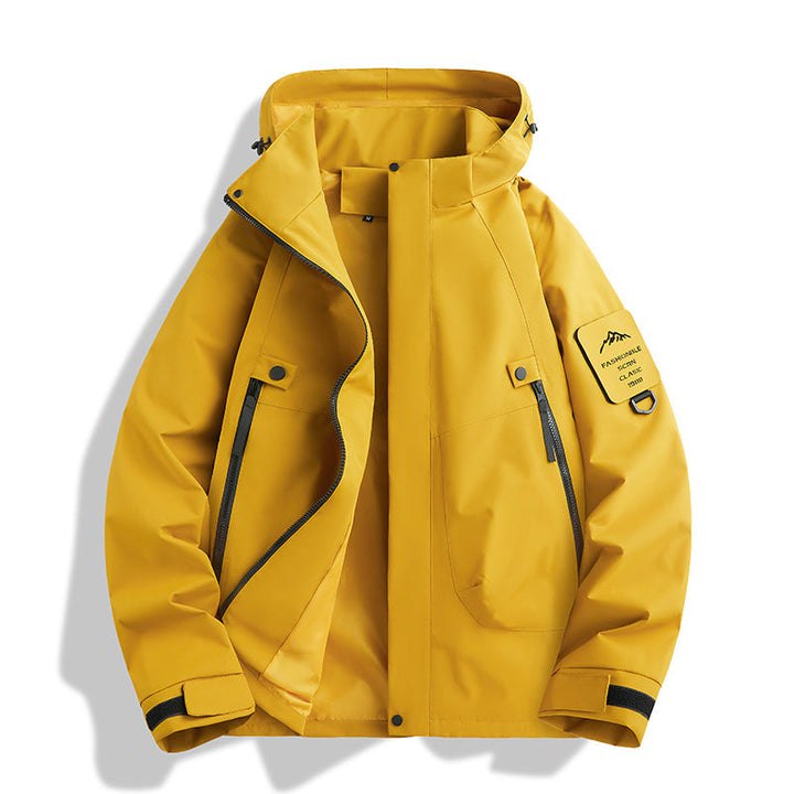 Women water-repellent softshell functional jacket with adjustable hood, windproof membrane and diagonal zip pockets