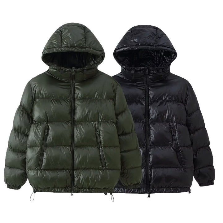 Women Quilted Oversized Thermal Jacket with Hood and Water-Repellent Surface