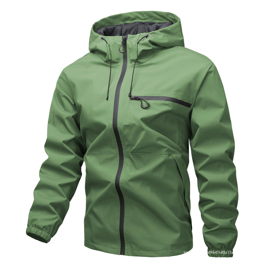 Unisex Water-repellent Softshell Rain Jacket with Taped Seams, Hood &amp; Waterproof Chest Pocket
