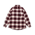 Unisex Check Flannel Shirt Jacket in Oversized Box Cut with Rounded Hem