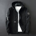Men's Softshell Parka with Hood, windproof and water-resistant membrane as well as logo applications