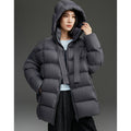 Women's Boxy Quilted Jacket with Oversized Thermo Collar and Decorative Cord Details