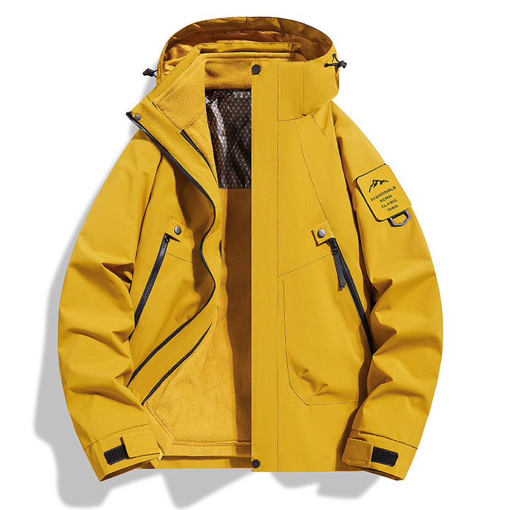 Women water-repellent softshell functional jacket with adjustable hood, windproof membrane and diagonal zip pockets