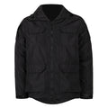 Men's  technical hooded utility field jacket with four flap cargo pockets and two-way zip