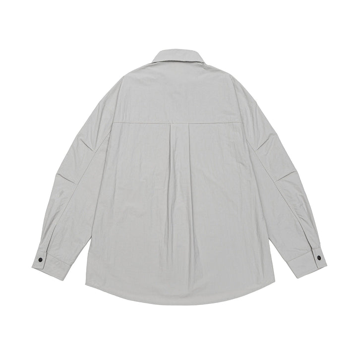 Unisex Light Overshirt in Coach Style with Shirt Collar and Chest Print