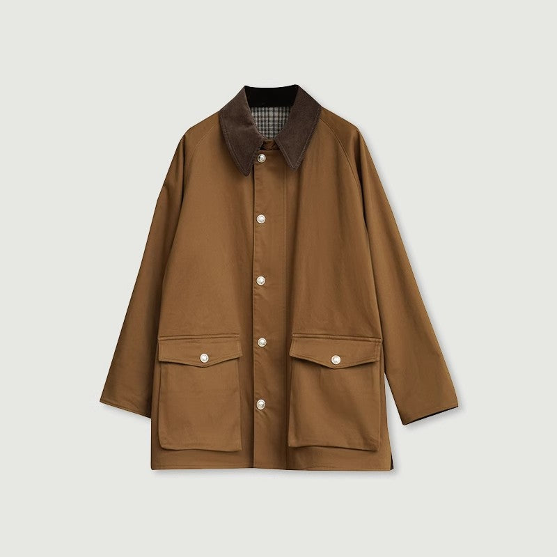 Women Stylish Transitional Jacket with Practical Collar and Large Pockets