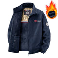 Men's thermal jacket fleece with teddy inner lining and collar with collar