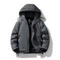 Men's Urban Hooded Insulated Overshirt with Quilted Thermal Filling and Contrast Seams