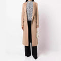 Women's Slim Maxi Length Coat in Clean-Cut with Double-Breasted Look and Decorative Metal Buttons