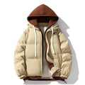 Women's quilted hooded jacket with soft teddy fleece lining, adjustable hem, and elastic cuffs