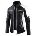 Men's Faux Leather Jacket with sporty fit - high collar for everyday wear