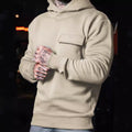 Men's casual athletic hoodie with patch pocket made of heavy French terry
