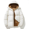 Men's urban hooded quilted jacket with matte surface and insulating filling