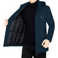 Men's hooded parka with padded thermal lining and windproof outer shell