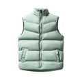 Women's Sleeveless Windproof Puffer Vest with Box Quilting and High Collar