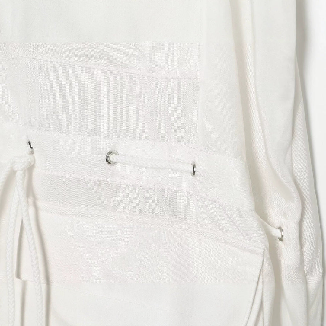 Women’s Utility Vest with Drawstring, Flap Pockets and Stand Collar