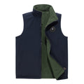 Men's softshell vest with fleece lining, windproof outer layer and high stand-up collar