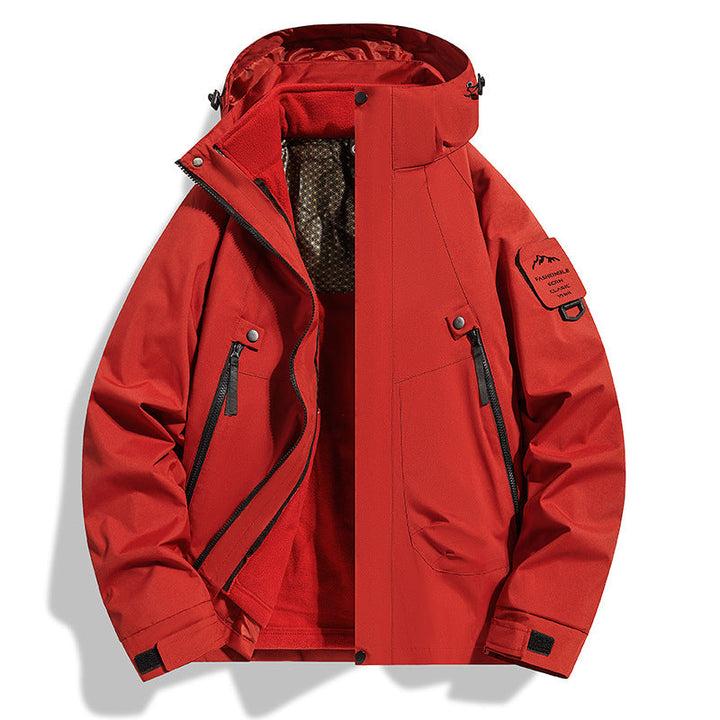 Women water-repellent softshell functional jacket with adjustable hood, windproof membrane and diagonal zip pockets