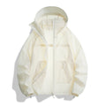 Men's lightweight wind and water-resistant hooded transitional jacket with adjustable hem drawstring and two-way zip