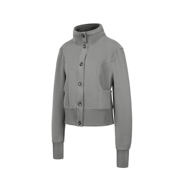 Women Fashionable Quilted Jacket with High Collar