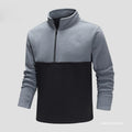 Men's Half-Zip Fleece Pullover with Stand Collar, color Block Design & Breathable Microfleece Quality