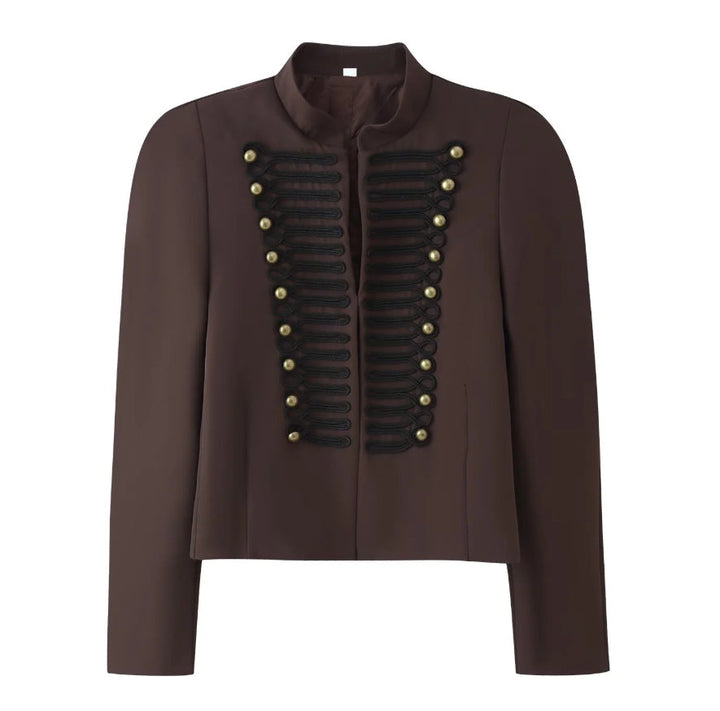 Ladies short jacket in hussar-inspired design with stand-up collar and decorative cords