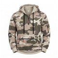 Men's Hooded Sweatshirt Camouflage with Fleece Lining, Half Zip and Zip Pockets