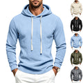 Men's fleece hoodie with hood and adjustable hem