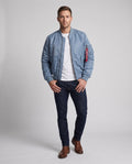 Men's Padded bomber jacket jacket in Aviator style with thermal Lining, Arm pocket and ribbed cuffs