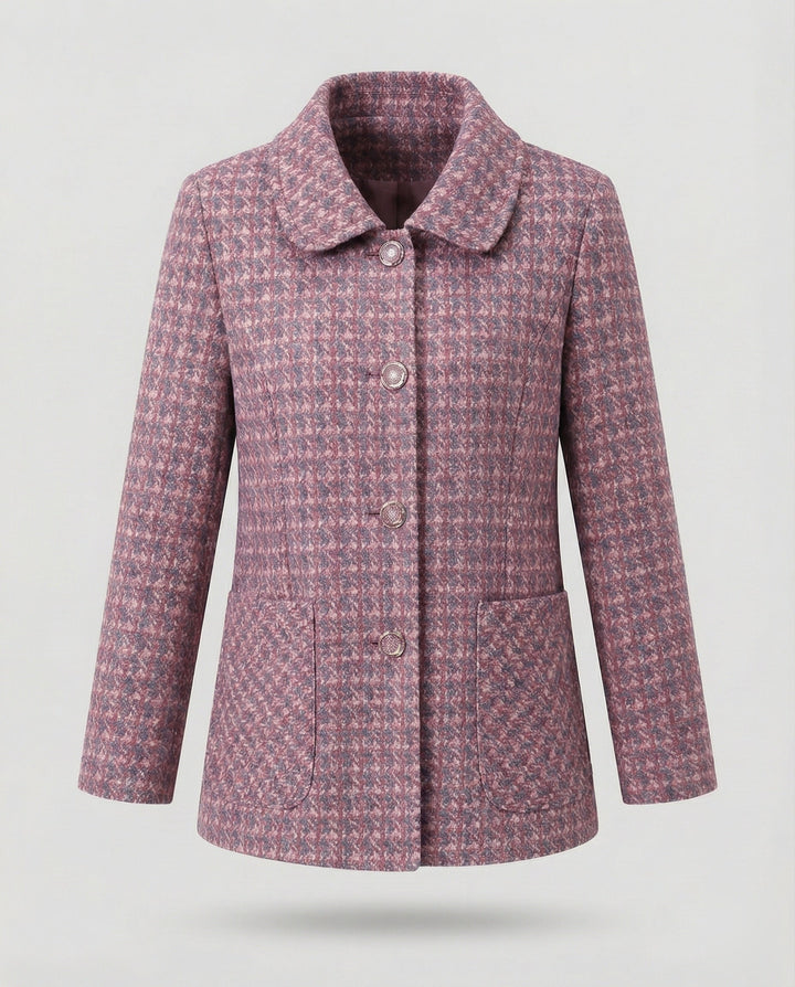Ladies elegant geometric blend wool jacket