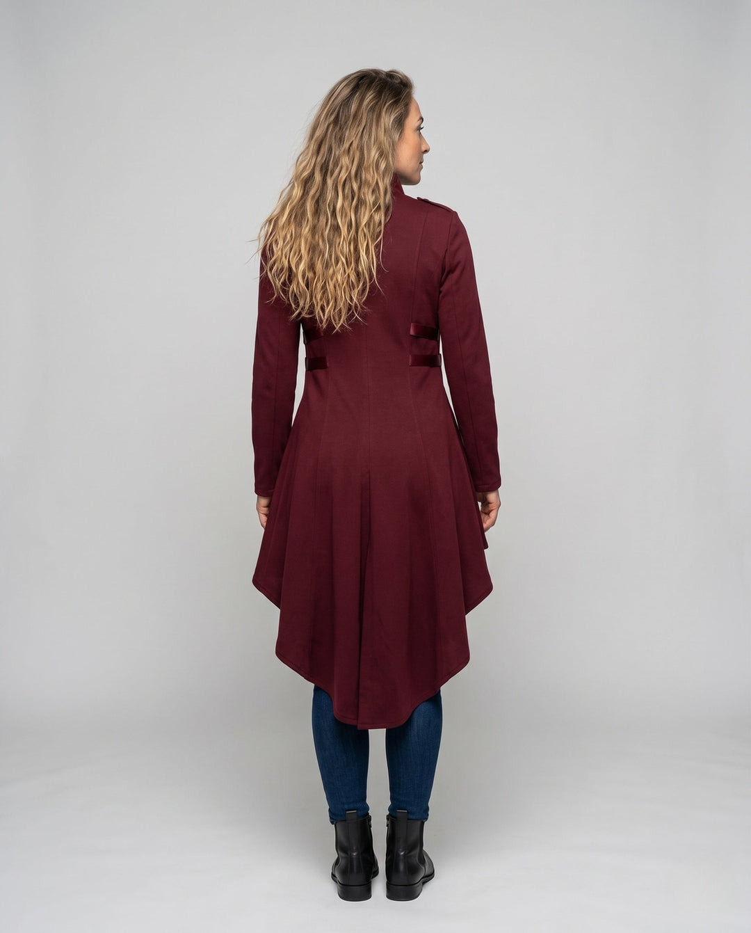 Women Elegant Asymmetrical Padded Jacket with Fashionable Button Details