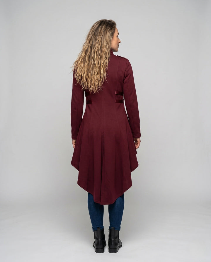 Women Elegant Asymmetrical Padded Jacket with Fashionable Button Details