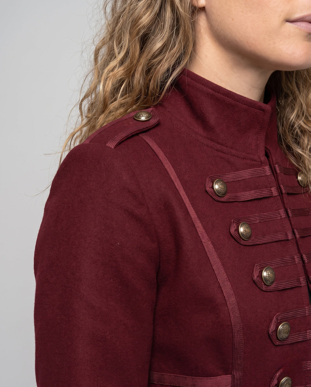 Women Elegant Asymmetrical Padded Jacket with Fashionable Button Details