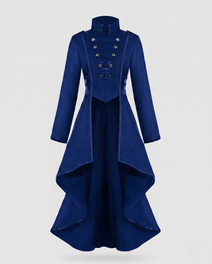 Women Elegant Asymmetrical Padded Jacket with Fashionable Button Details