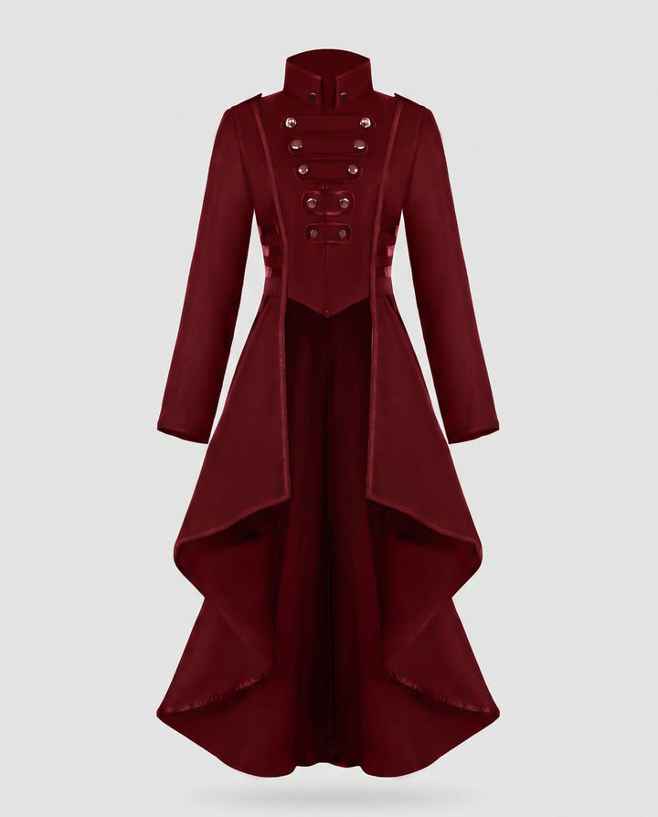 Women Elegant Asymmetrical Padded Jacket with Fashionable Button Details