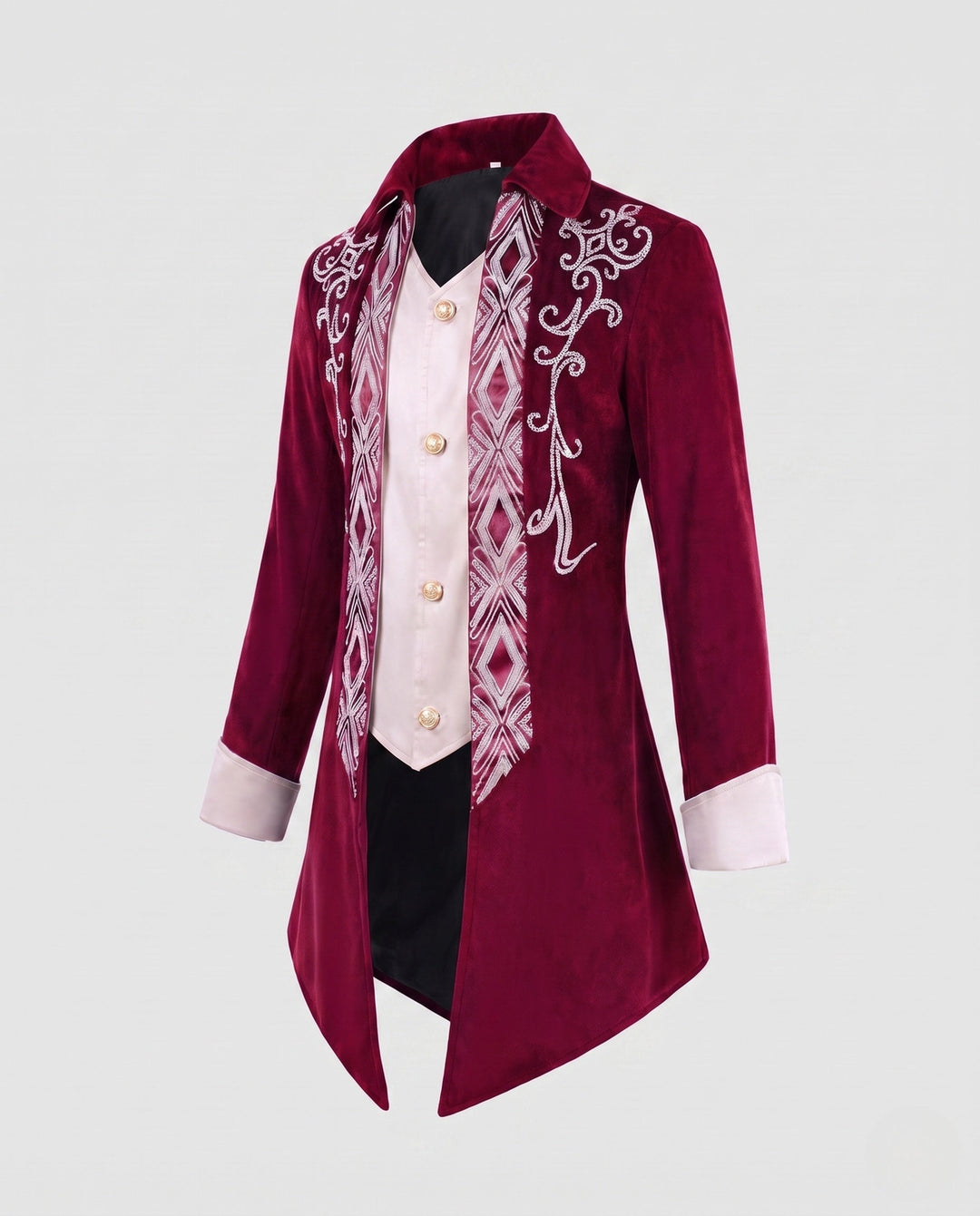 Ladies Elegant Festive Jacket with Intricate Embroidery and Detailed Button Placket