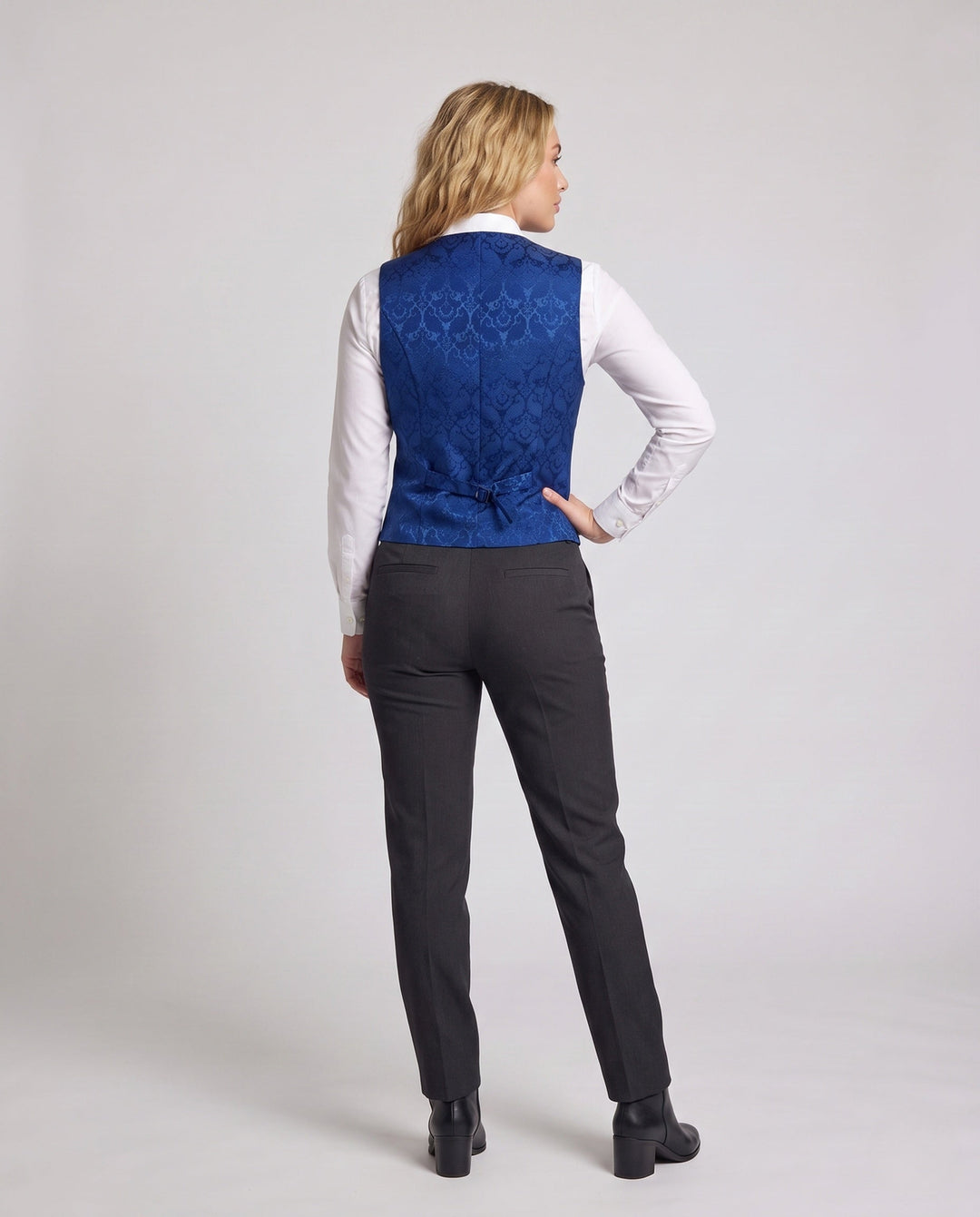 Ladies Elegant Lace Vest with Decorative Buttons