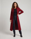 Ladies Elegant Long Padded Coat with Elaborate Buttons