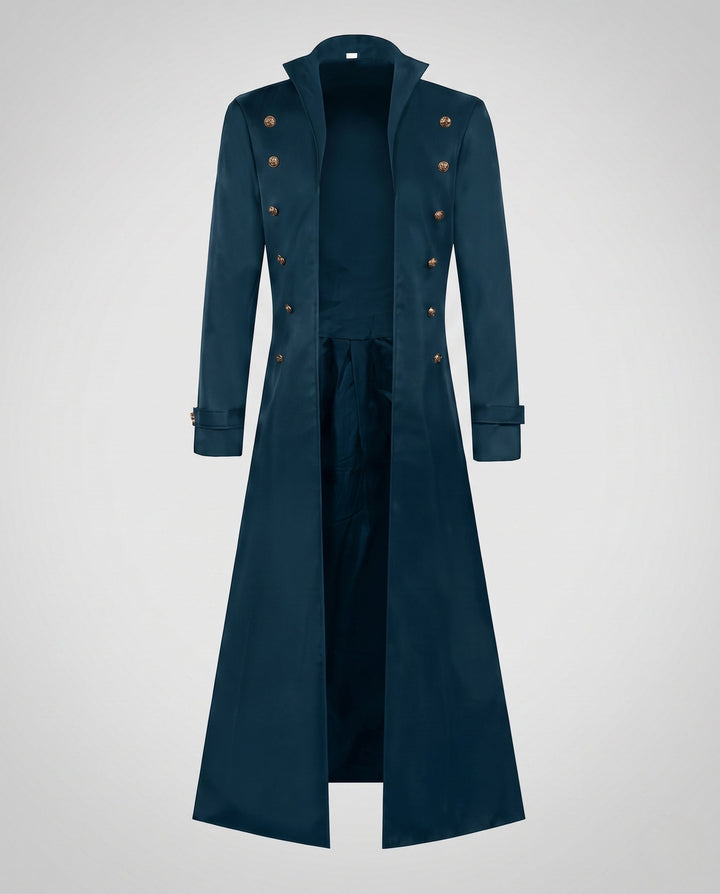 Ladies Elegant Long Padded Coat with Elaborate Buttons